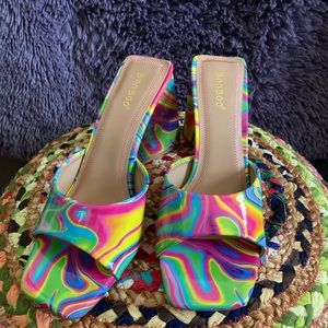 Bamboo brand high heel mule sandals